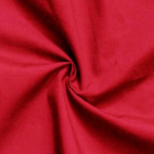 STOFFKONTOR Baumwolle Polyester wie Batist Stoff - Öko-Tex Standard 100 - Meterware, Farbe Rot - zum Nähen von Dirndl, Bettwäsche, Hemden, Blusen, Dekorationen uvm. von Stoffkontor