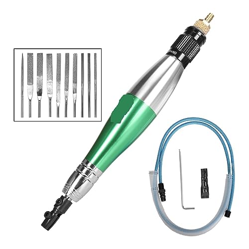 STRAFBRG 1/8'' Ultraschall-Mikro-Pneumatik-Luftstift-Stabschleifer, hin- und hergehende Schleiffeile for Polieren und Entgraten,Kraftvolle Leistung(Set 1 No File) von STRAFBRG