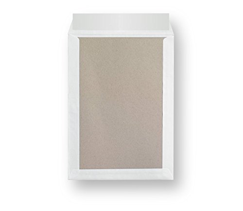 10 Stück STRATAG Versandtaschen B4 in Weiß, mit Papprückwand, Haftklebung und Abdeckstreifen, 250 x 353 mm, für A4-Inhalte von STRATAG