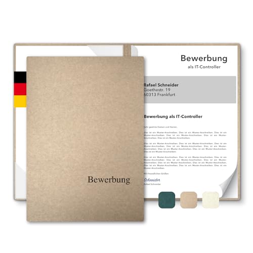 5 Stück 2-teilige Bewerbungsmappen A4 Recyclingkarton - ECO-plus - mit Prägung Bewerbung - hochwertige Bewerbungsmappe aus nachhaltiger Pappe - direkt vom Hersteller STRATAG (Kraftkarton, 5 Stück) von STRATAG