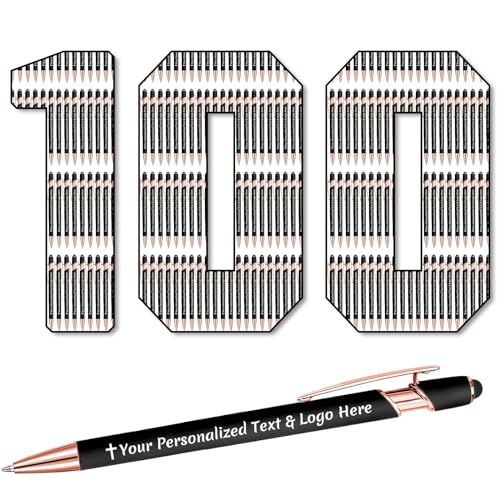 STREADVE 100 Kugelschreiber mit Gravur Kugelschreiber Personalisiert Logo Name Stift Personalisierte Kuli Dankeschön Geschenk Hochwertig für Hochzeit Geburtstag Mitarbeiter, Schwarz von STREADVE