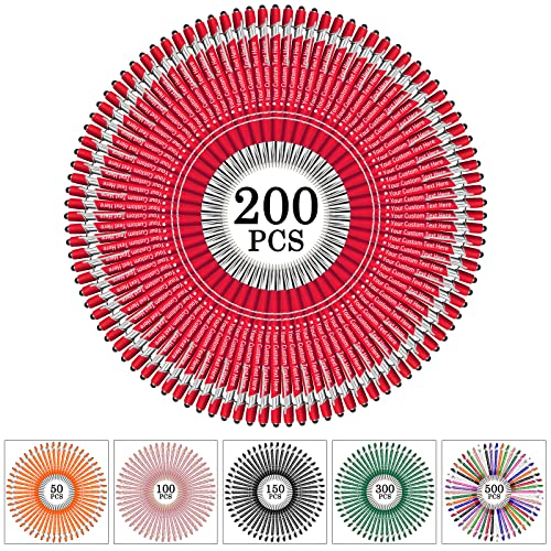 STREADVE 200 Kugelschreiber mit Gravur Namen Kugelschreiber Personalisiert Stift Personalisierter Hochwertig Kugelschreiber Geschenk für Hochzeit Geburtstag Geschäftsförderung, Rot von STREADVE