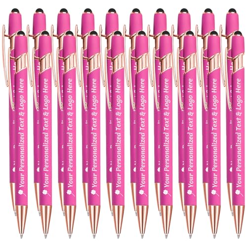 STREADVE Kugelschreiber mit Gravur 20 Kugelschreiber Personalisiert Logo Name Stift Personalisierte Kuli Dankeschön Geschenk Hochwertig für Hochzeit Geburtstag Frauen, Rosa von STREADVE