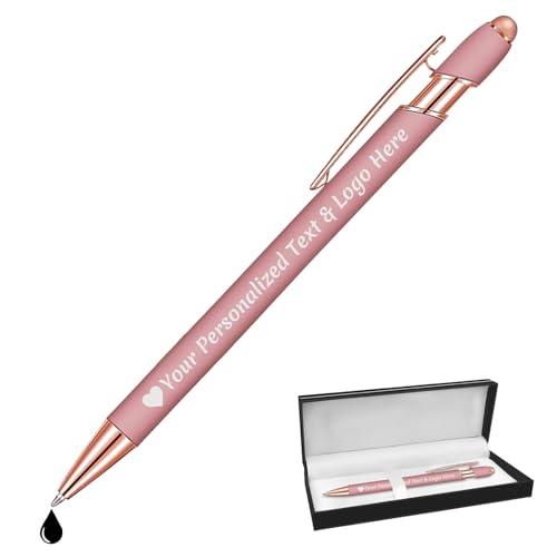 STREADVE Kugelschreiber mit Gravur Kugelschreiber Personalisiert Logo Name Stift Personalisierte Kuli Dankeschön Geschenk Hochwertig für Hochzeit Geburtstag Frauen, Roségold von STREADVE