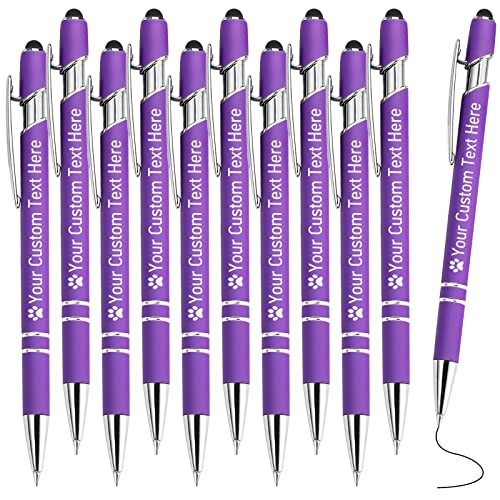 STREADVE Kugelschreiber mit Gravur Namen 10 Stück Kugelschreiber Personalisiert Stift Personalisierter Hochwertig Kugelschreiber Geschenk für Hochzeit Geburtstag Geschäftsförderung, Lila von STREADVE