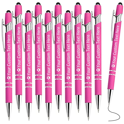 STREADVE Kugelschreiber mit Gravur Namen 10 Stück Kugelschreiber Personalisiert Stift Personalisierter Hochwertig Kugelschreiber Geschenk für Hochzeit Geburtstag Geschäftsförderung, Rosa von STREADVE