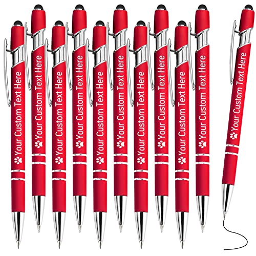 STREADVE Kugelschreiber mit Gravur Namen 10 Stück Kugelschreiber Personalisiert Stift Personalisierter Hochwertig Kugelschreiber Geschenk für Hochzeit Geburtstag Geschäftsförderung, Rot von STREADVE