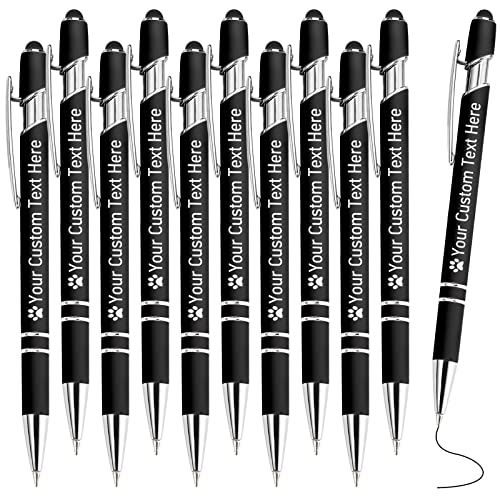 STREADVE Kugelschreiber mit Gravur Namen 10 Stück Kugelschreiber Personalisiert Stift Personalisierter Hochwertig Kugelschreiber Geschenk für Hochzeit Geburtstag Geschäftsförderung, Schwarz von STREADVE