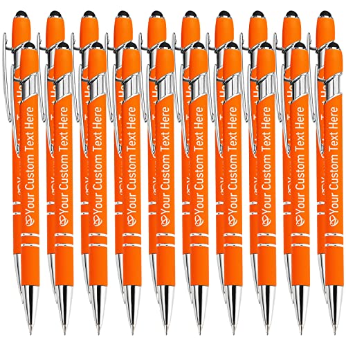 STREADVE Kugelschreiber mit Gravur Namen 20 Stück Kugelschreiber Personalisiert Stift Personalisierter Hochwertig Kugelschreiber Geschenk für Hochzeit Geburtstag Geschäftsförderung, Orange von STREADVE