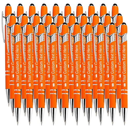 STREADVE Kugelschreiber mit Gravur Namen 30 Stück Kugelschreiber Personalisiert Stift Personalisierter Hochwertig Kugelschreiber Geschenk für Hochzeit Geburtstag Geschäftsförderung, Orange von STREADVE