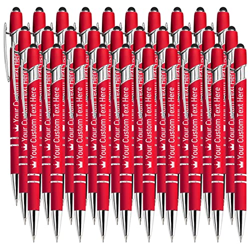 STREADVE Kugelschreiber mit Gravur Namen 30 Stück Kugelschreiber Personalisiert Stift Personalisierter Hochwertig Kugelschreiber Geschenk für Hochzeit Geburtstag Geschäftsförderung, Rot von STREADVE