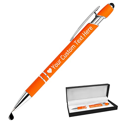 STREADVE Kugelschreiber mit Gravur Namen Kugelschreiber Personalisiert Stift Personalisierter Hochwertig Kugelschreiber Geschenk für Hochzeit Geburtstag Geschäftsförderung, Orange von STREADVE