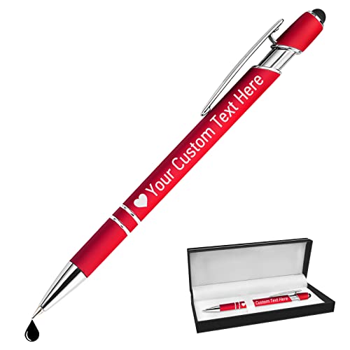 STREADVE Kugelschreiber mit Gravur Namen Kugelschreiber Personalisiert Stift Personalisierter Hochwertig Kugelschreiber Geschenk für Hochzeit Geburtstag Geschäftsförderung, Rot von STREADVE