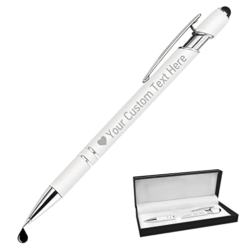 STREADVE Kugelschreiber mit Gravur Namen Kugelschreiber Personalisiert Stift Personalisierter Hochwertig Kugelschreiber Geschenk für Hochzeit Geburtstag Geschäftsförderung, Weiß von STREADVE