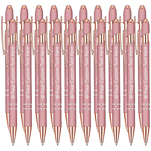 STREADVE Rosegold Kugelschreiber mit Gravur Namen 20 Stück Kugelschreiber Personalisiert Stift Personalisierter Hochwertig Kugelschreiber Geschenk für Hochzeit Geburtstag Geschäftsförderung von STREADVE