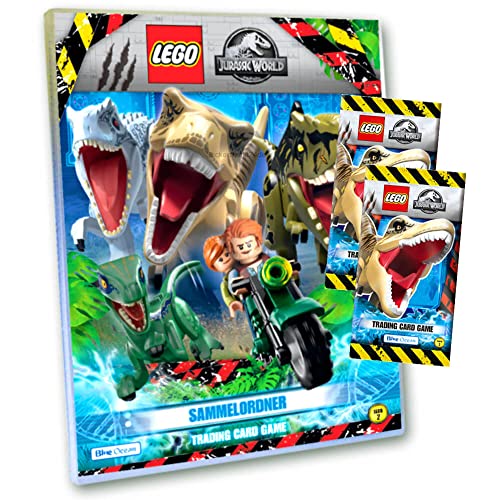 Lego Jurassic World Serie 2 Karten - Trading Cards - Sammelkarten Auswahl im Bundle + 10 Originale Hüllen (1 Mappe + 2 Booster) von STRONCARD