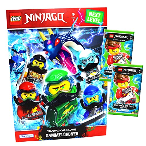 Lego Ninjago Karten Trading Cards Serie 7 - Geheimnis der Tiefe Next Level (2022) - 1 Mappe + 2 Booster Bundle + 10 Originale Hüllen von STRONCARD