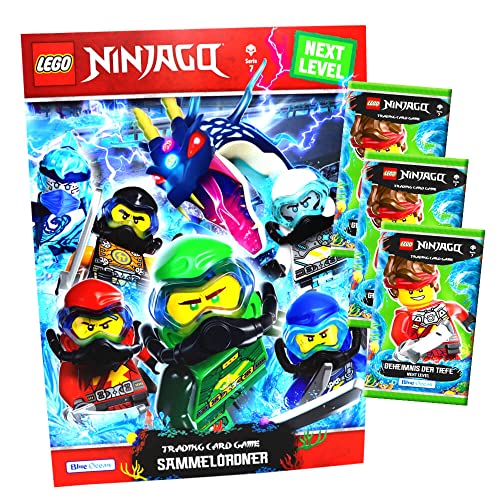 Lego Ninjago Karten Trading Cards Serie 7 - Geheimnis der Tiefe Next Level (2022) - 1 Mappe + 3 Booster Bundle + 10 Originale Hüllen von STRONCARD