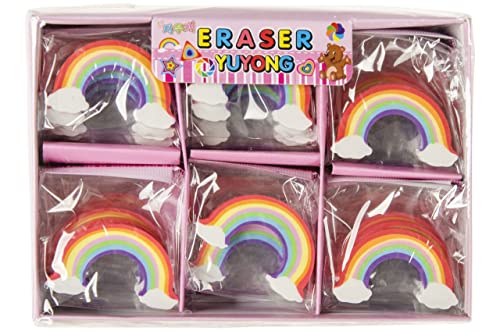 12x Radiergummi Regenbogen Radierer Mitgebsel Kindergeburtstag Mitgebsel Radirgummi Rainbow Eraser STUWU von STUWU