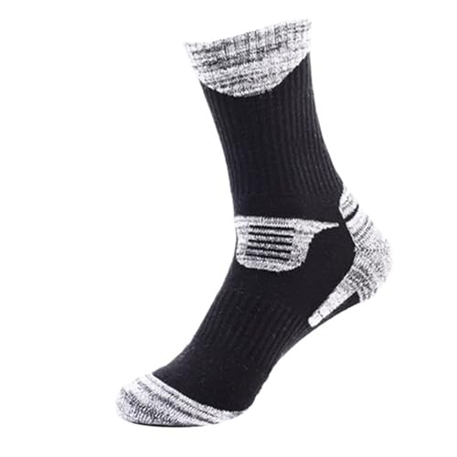 STUYKDIA Skisocken Herbst Winter Baumwolle Outdoor Bergsteigen Ski Wandern Socken Verdicken Frauen Männer Sport Socken for Laufen Snowboarden Camping(Black,L) von STUYKDIA