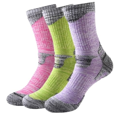 STUYKDIA Skisocken Herbst Winter Baumwolle Outdoor Bergsteigen Ski Wandern Socken Verdicken Frauen Männer Sport Socken for Laufen Snowboarden Camping(Black,M) von STUYKDIA