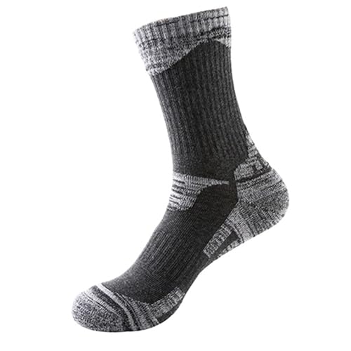 STUYKDIA Skisocken Herbst Winter Baumwolle Outdoor Bergsteigen Ski Wandern Socken Verdicken Frauen Männer Sport Socken for Laufen Snowboarden Camping(Dark Gray,XL) von STUYKDIA