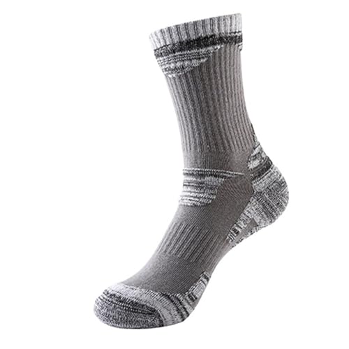 STUYKDIA Skisocken Herbst Winter Baumwolle Outdoor Bergsteigen Ski Wandern Socken Verdicken Frauen Männer Sport Socken for Laufen Snowboarden Camping(Light Gray,L) von STUYKDIA