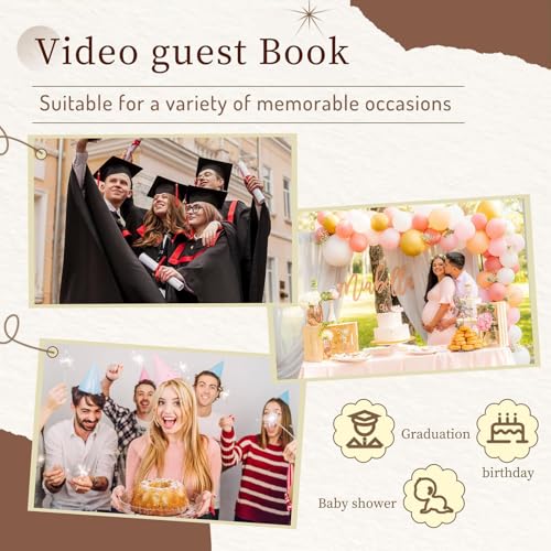 Video-Audio-Gästebuch, personalisierte Videonachrichten fürs Hochzeitstelefon, 32 GB personalisierte Video-Audio-Gästebuch-Alternativen mit Objektivaufzeichnung, zeichnen Sie Ihre besonderen Anlässe(B von STWBHW