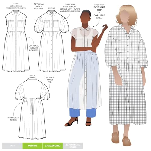 Style Arc Schnittmuster – Smaragdgrünes gewebtes Kleid (Größen 04–16) von STYLEARC