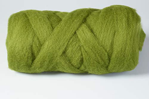 Chunky Wolle XXL grün / XL Strickschlauch in 12 Farben / 100 ProzentNatur / 390 g, 3-4 cm dick / Super-Soft zum XXL Arm-Stricken für Decke, Schal, Kissen, Plaid / Lehner STYLIT von STYLIT