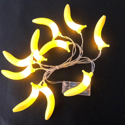 SUAVER LED Fruchte Lichterketten batteriebetriebene Weihnachtsbeleuchtung Hängelampen Dekorationen Lichter für Innenbeleuchtung Schlafzimmer,Hochzeit,Geburtstag (Bananen, 1.5m 10LED) von SUAVER