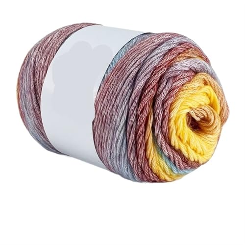 SUBLXPoten Häkelgarn 100 g Regenbogen-Farbverlaufsgarn, Baumwollmischgarn, DIY-Häkelrock, Spitzenlinie, handgewebtes weiches Garn(Color18,4pc) von SUBLXPoten