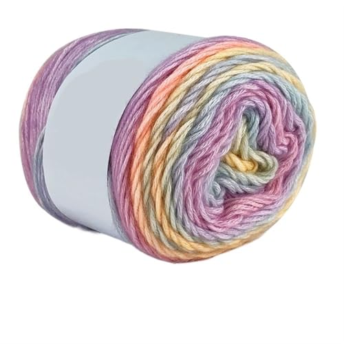 SUBLXPoten Häkelgarn 100 g Regenbogen-Farbverlaufsgarn, Baumwollmischgarn, DIY-Häkelrock, Spitzenlinie, handgewebtes weiches Garn(Color20,4pc) von SUBLXPoten