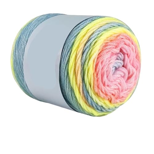 SUBLXPoten Häkelgarn 100 g Regenbogen-Farbverlaufsgarn, Baumwollmischgarn, DIY-Häkelrock, Spitzenlinie, handgewebtes weiches Garn(Color3,4pc) von SUBLXPoten