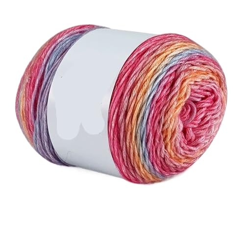 SUBLXPoten Häkelgarn 100 g Regenbogen-Farbverlaufsgarn, Baumwollmischgarn, DIY-Häkelrock, Spitzenlinie, handgewebtes weiches Garn(Color5,4pc) von SUBLXPoten