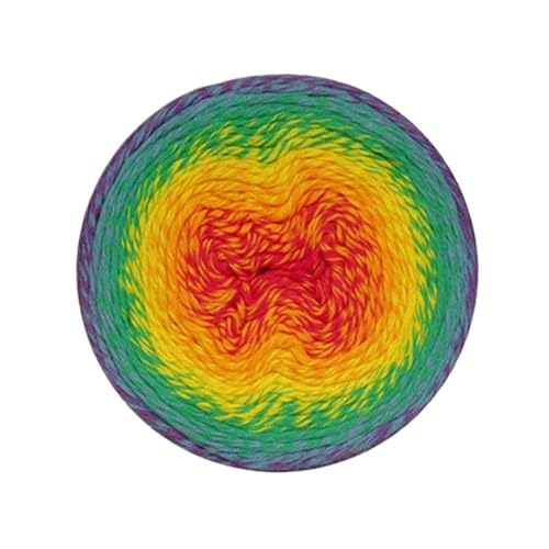 SUBLXPoten Häkelgarn Baumwollgarn mit Regenbogenfarbverlauf, Handstrickgarn for Häkeln von Schals(Color11) von SUBLXPoten