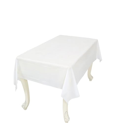 Tischdecke Einfarbige Tischdecke for die Dekoration von Hochzeits- und Geburtstagsfeiern, rosa-lila Tischdecken for rechteckige Tische(White,2pcs) von SUBLXPoten