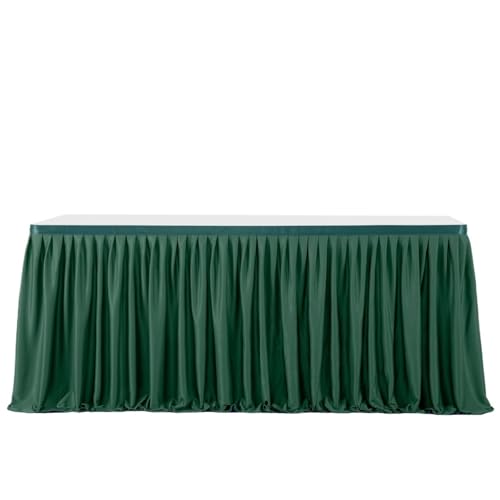 SUBLXPoten Tischrock Party Tisch Rock Geburtstag Plissee Dessert Tischdecke Abdeckung Hochzeit Tisch Rock Hotel Display Geschenk EsstischDekor(Dark Green,14FT 78X427CM) von SUBLXPoten