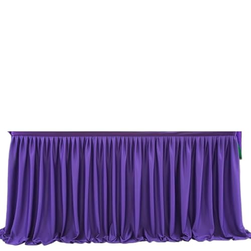 SUBLXPoten Tischrock Party Tisch Rock Geburtstag Plissee Dessert Tischdecke Abdeckung Hochzeit Tisch Rock Hotel Display Geschenk EsstischDekor(Deep Purple,14FT 78X427CM) von SUBLXPoten