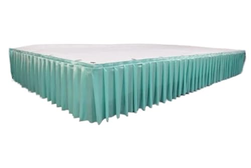 SUBLXPoten Tischrock Plissee Tisch Rock Hochzeit Hintergrund Vorhänge Tisch Cothes for Geburtstag Bankett Bühne Tisch Röcke Event Party(Mint Green,H75cm x L300cm) von SUBLXPoten