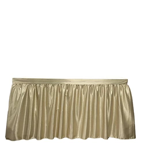 SUBLXPoten Tischrock Tischrock Tischdecke Glitzer Glitzer Schimmer Rechteck Tischdecken for Geburtstagsparty Event Hochzeitsdeko(Light Gold,4ft 70x122cm) von SUBLXPoten