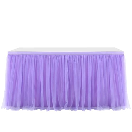 SUBLXPoten Tischrock Tischröcke Geburtstag Tüll Tischrock Hochzeit Party Tutu Tüll Tischrock Hochzeit Party Home Decor(Purple,8FT 2.43x0.77m) von SUBLXPoten