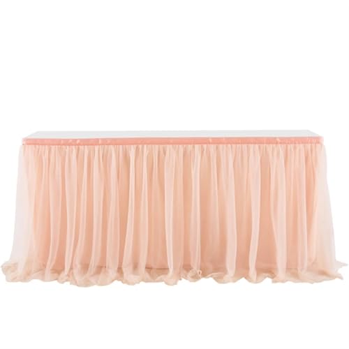 SUBLXPoten Tischrock Tischröcke Geburtstag Tüll Tischrock Hochzeit Party Tutu Tüll Tischrock Hochzeit Party Home Decor(Rose Gold,6FT 1.83x0.77m) von SUBLXPoten