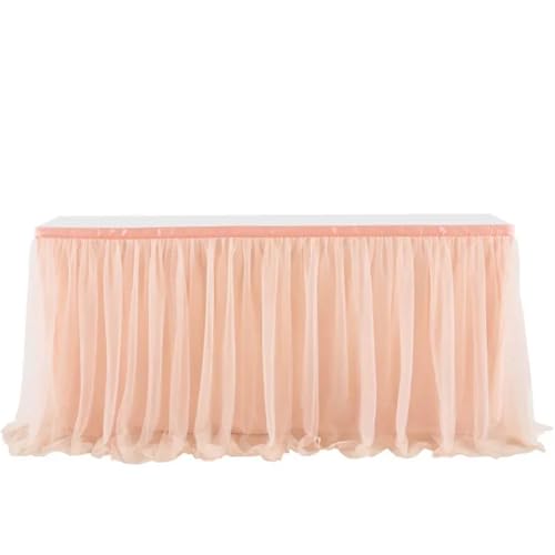 SUBLXPoten Tischrock Tüll Tisch Rock Hochzeit Party Tutu Geschirr Tuch Geschlecht Offenbaren Geburtstag Party Hause Dekoration(Rose Gold,4FT 77x122cm) von SUBLXPoten