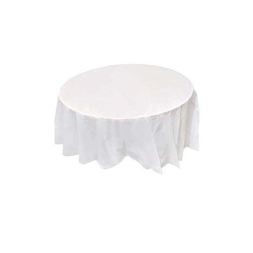 Tischdecke 213cm Runde Tischdecken PVC Stoff Elegante Feste Tisch Tuch Hochzeit Geburtstag Party Dekoration(White) von SUBLXPoten
