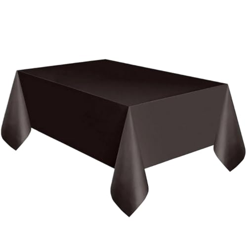 Tischdecke Große rechteckige Tischdecke aus Kunststoff, abwischbar, for Partys, rot, weiß und schwarz, Tischdecken for Geburtstage und Hochzeiten(Black) von SUBLXPoten
