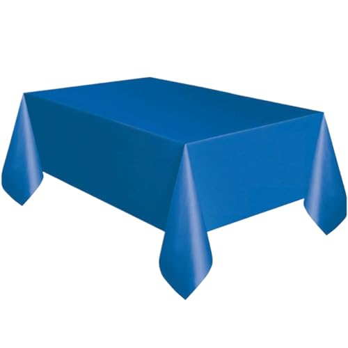 Tischdecke Große rechteckige Tischdecke aus Kunststoff, abwischbar, for Partys, rot, weiß und schwarz, Tischdecken for Geburtstage und Hochzeiten(Blue) von SUBLXPoten