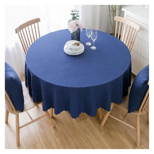 Tischdecke Große runde Tischdecke, Wasser- und ölbeständig, einfarbige Tischdecke aus Baumwolle und Leinen(SL-07,160cm) von SUBLXPoten
