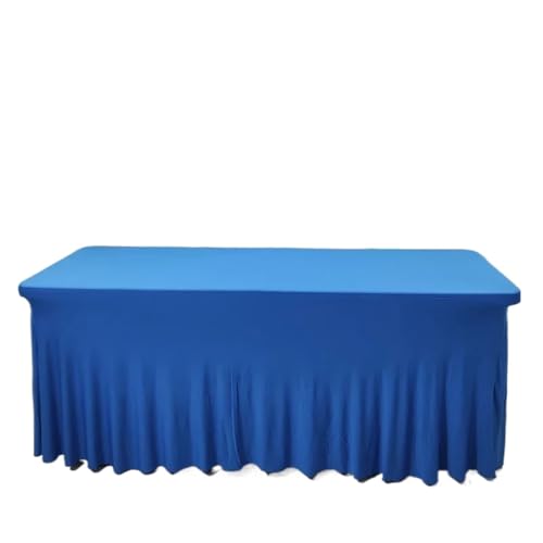 Tischdecke Stretch-Rechteck-Tischdecke, Tischröcke, lange Tische, waschbar, knitterfrei, Tischdecken, 1,8 m, 1,2 m, 2,4 m, Spanntisch(Blue 02,244 x 76 x 76cm) von SUBLXPoten