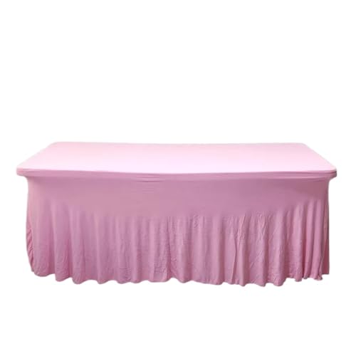 Tischdecke Stretch-Rechteck-Tischdecke, Tischröcke, lange Tische, waschbar, knitterfrei, Tischdecken, 1,8 m, 1,2 m, 2,4 m, Spanntisch(Pink,122 x 60 x 76cm) von SUBLXPoten